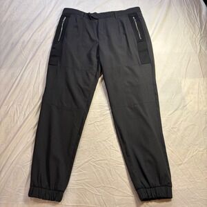 KARL LAGERFELD Men's Charcoal Gray Jogger Pants Zip Pockets Size‎ 34 Italy